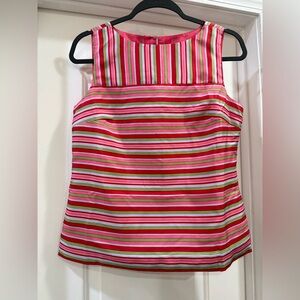 Talbots  Silk Lined Striped Sleeveless Tank Top Blouse Size 4 Petite